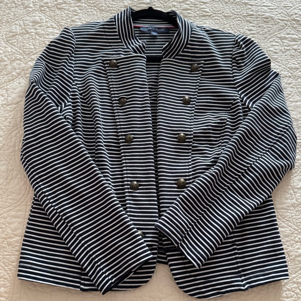 NWOT Tommy Hilfiger Striped Band Jacket Size Large - Picture 3 of 10
